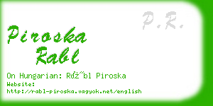 piroska rabl business card